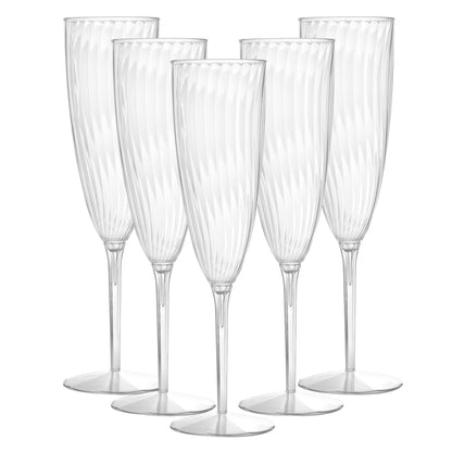 Argentia Ridge 6 oz. Clear Plastic Champagne Flutes - 160 Count - image 2