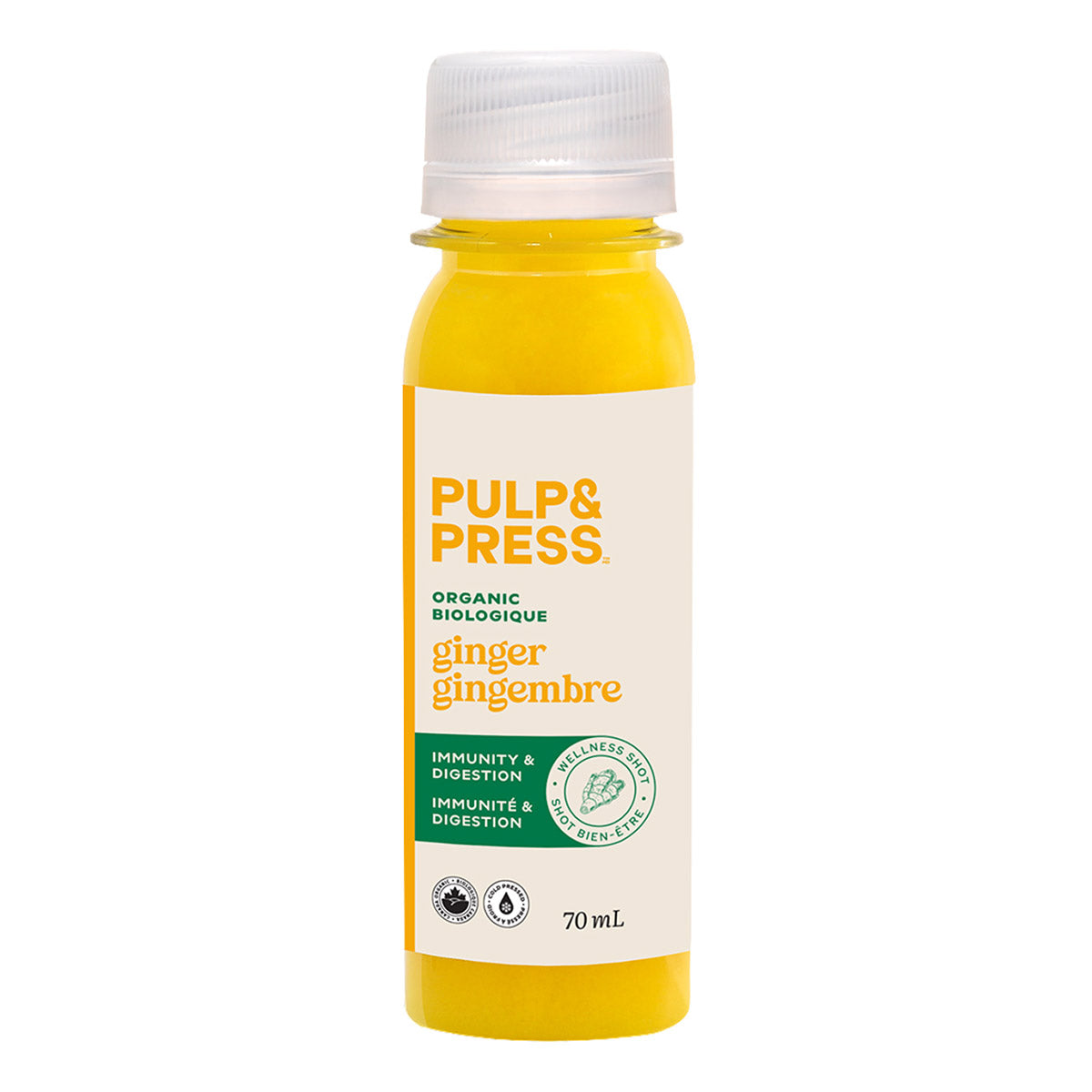 Pulp & Press Premium Organic Ginger and Turmeric Cold-Pressed Wellness Shot Pack, 48 × 70 mL (2.4 fl oz) - image 2