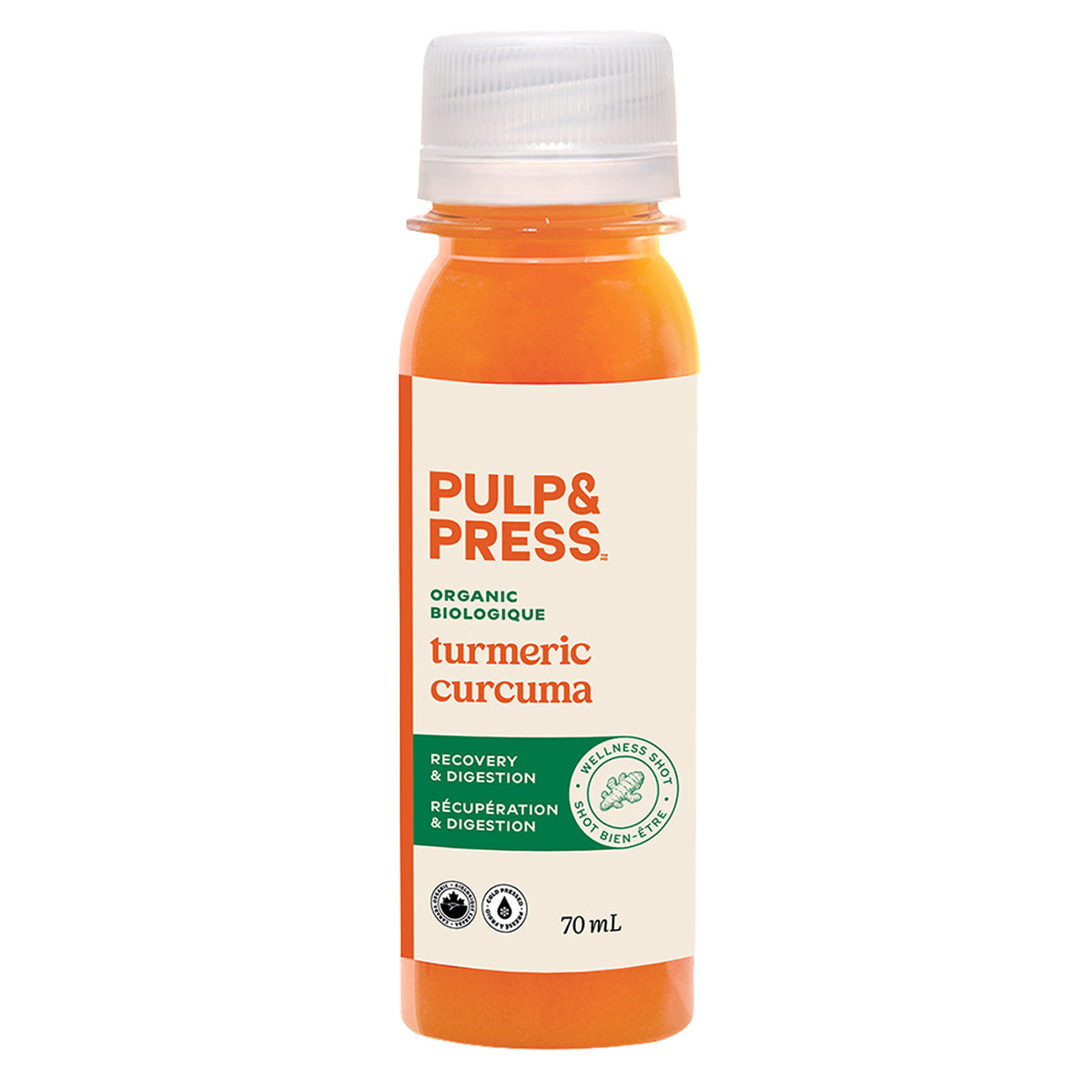 Pulp & Press Premium Organic Ginger and Turmeric Cold-Pressed Wellness Shot Pack, 48 × 70 mL (2.4 fl oz) - image 3
