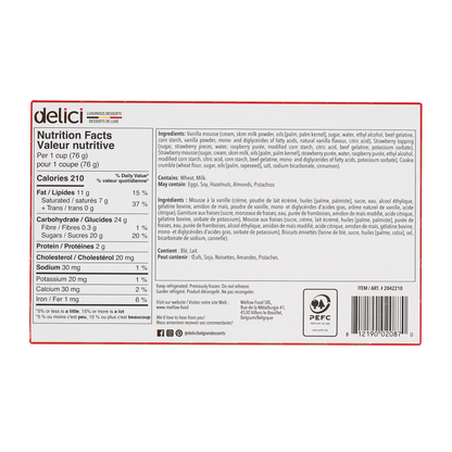Delici Strawberry Shortcake Mousse, 6 x 76 g - image 2