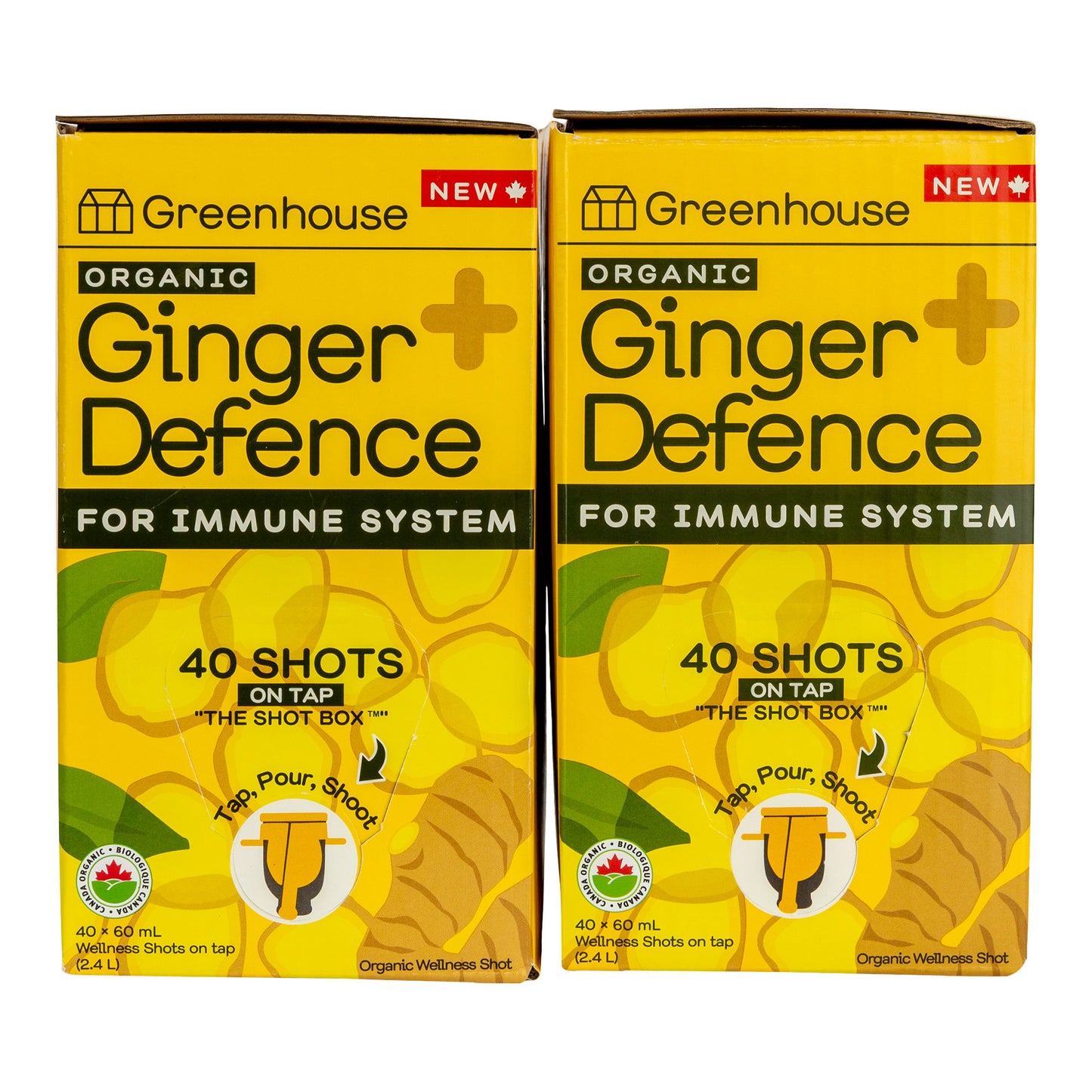 Greenhouse Ginger Defence Organic Wellness Shot Box, 2 × 2.4 L (80 Servings) - image 2