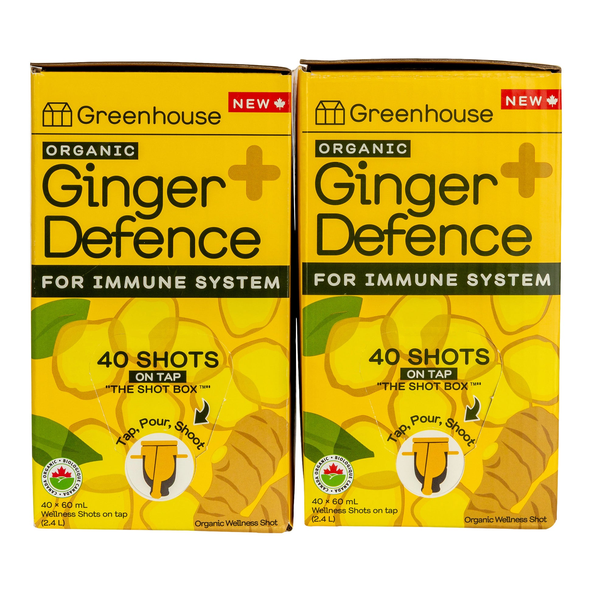 Greenhouse Ginger Defence Organic Wellness Shot Box, 2 × 2.4 L (80 Servings) - image 2