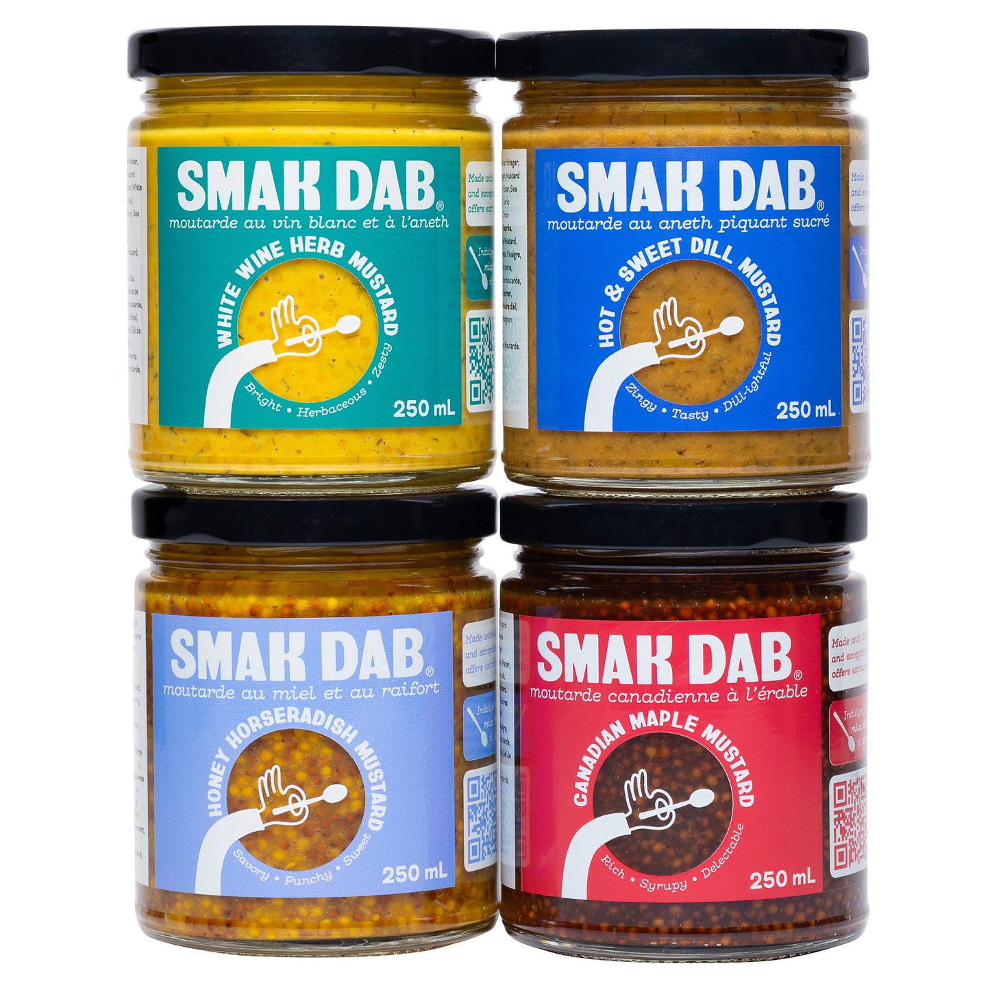 Smak Dab Mustard Variety Pack, 4 × 250mL - image 1