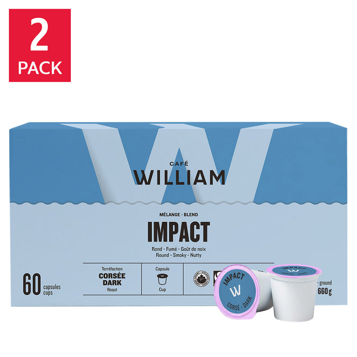 Cafe William Impact Dark Roast Single-serve K-cup Coffee Pods, 120-count - image 1