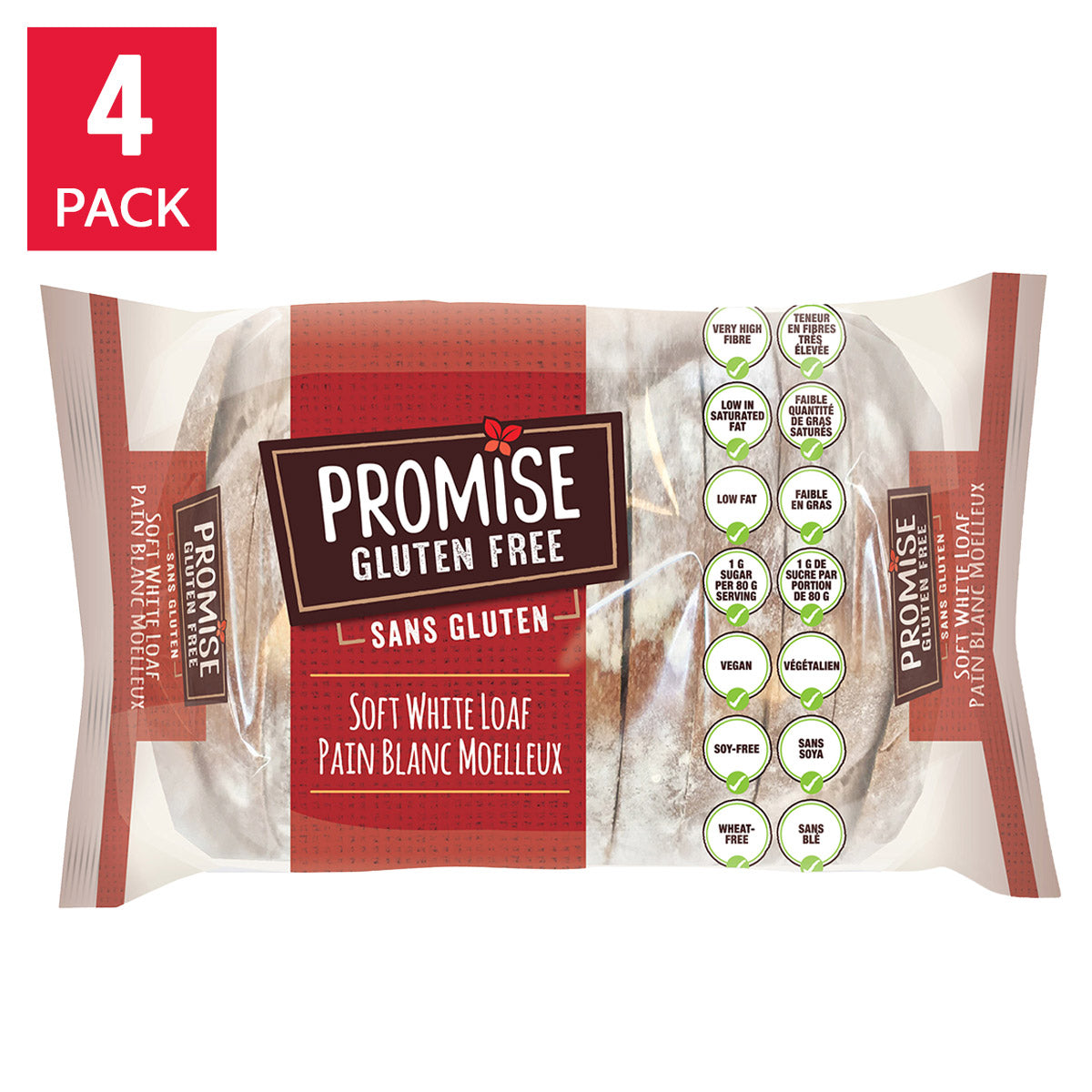 Promise Gluten Free Soft White Loaf, 4 × 480 g - image 1