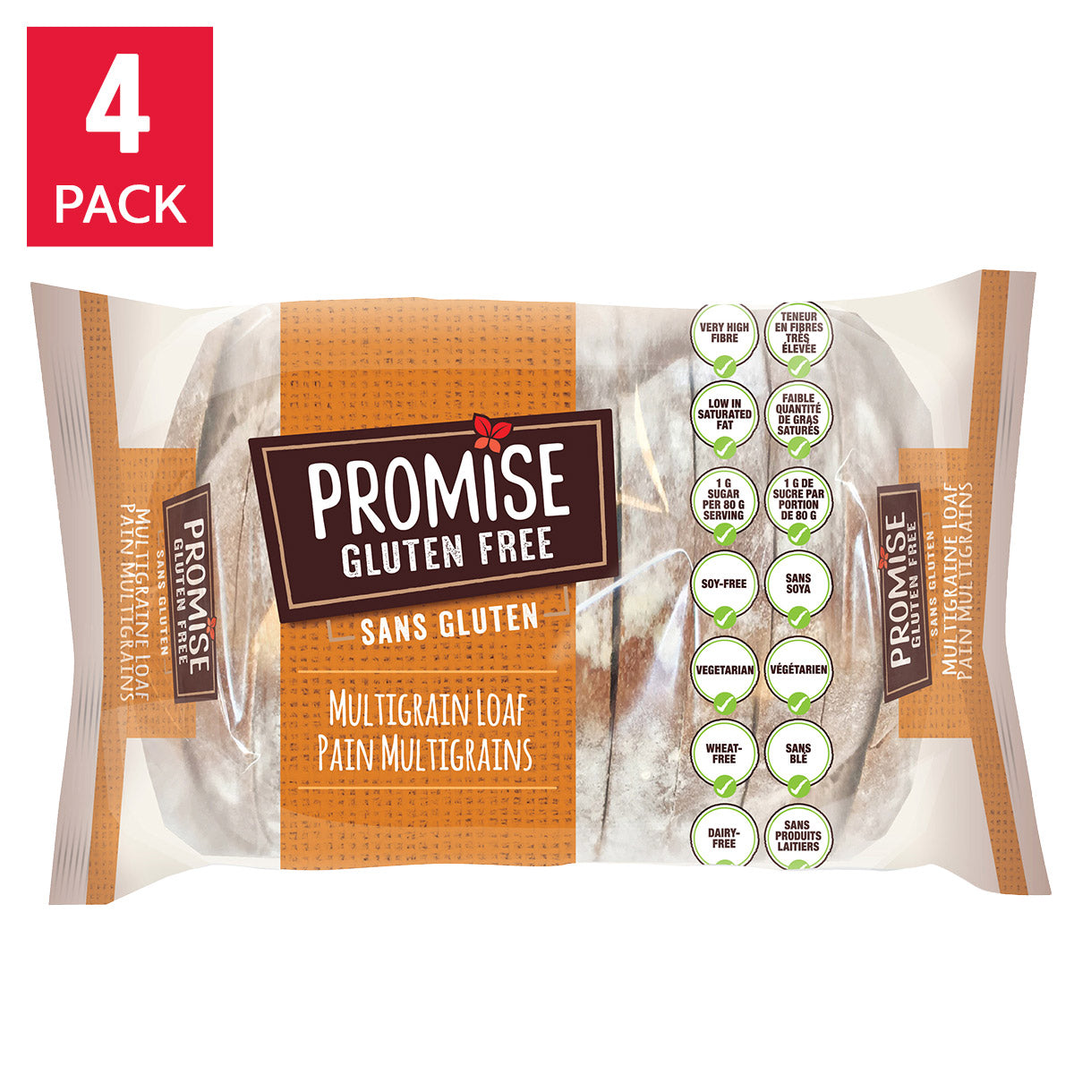 Promise Gluten Free Multigrain Loaf, 4 × 480 g - image 1