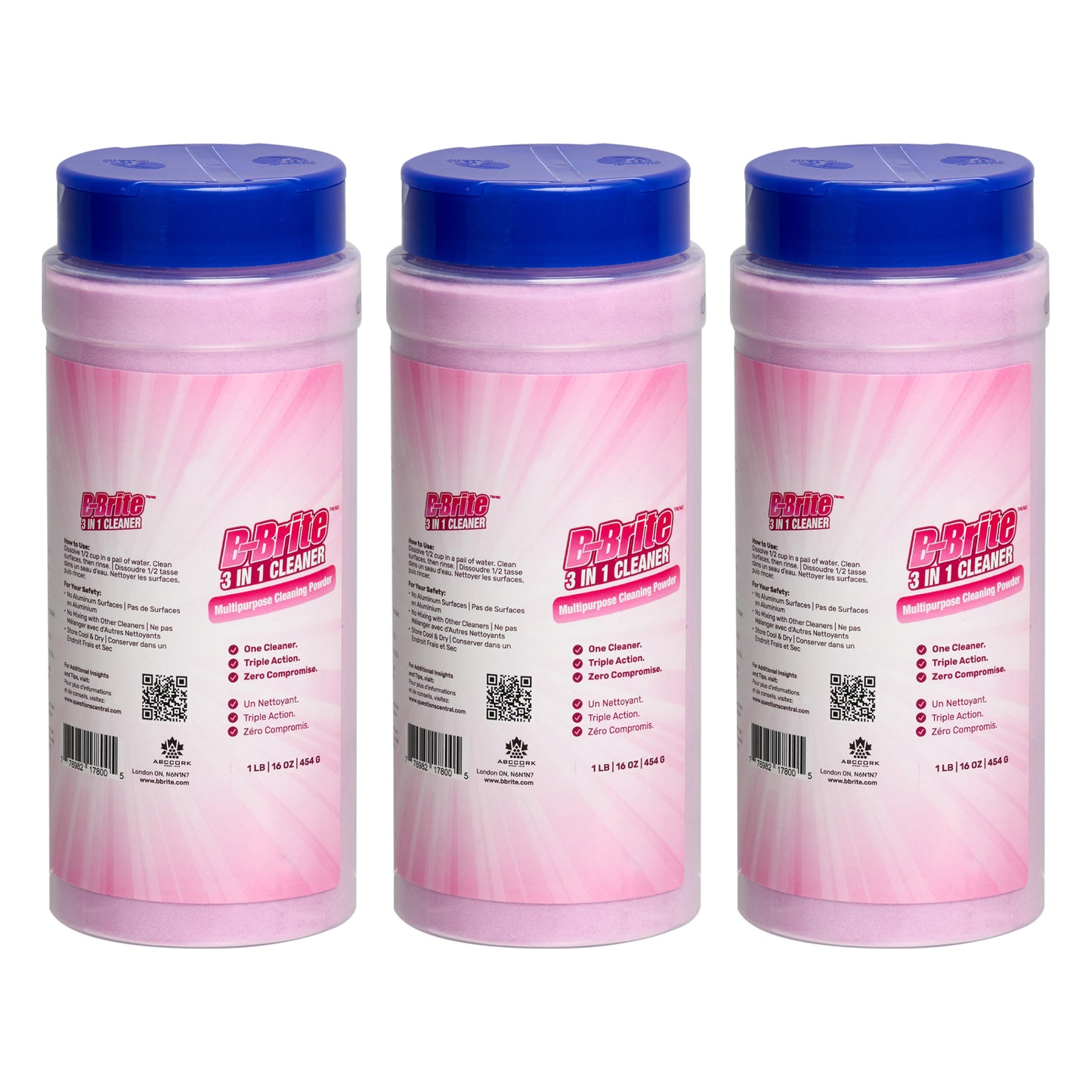 B-Brite 3-in-1 Cleaning Powder with Bleach, 3-pack - image 1