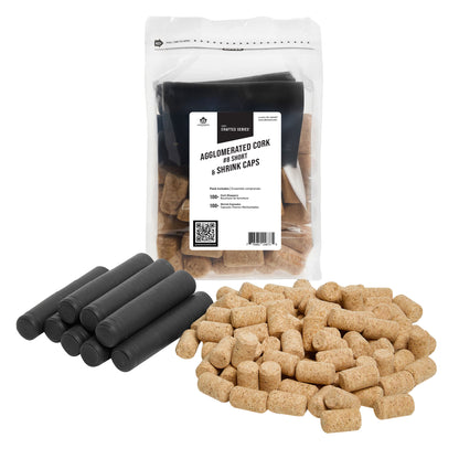 ABC Crafted Series Agglomerated Cork #8 Short & Shrink Caps, Pack of 100 - image 1