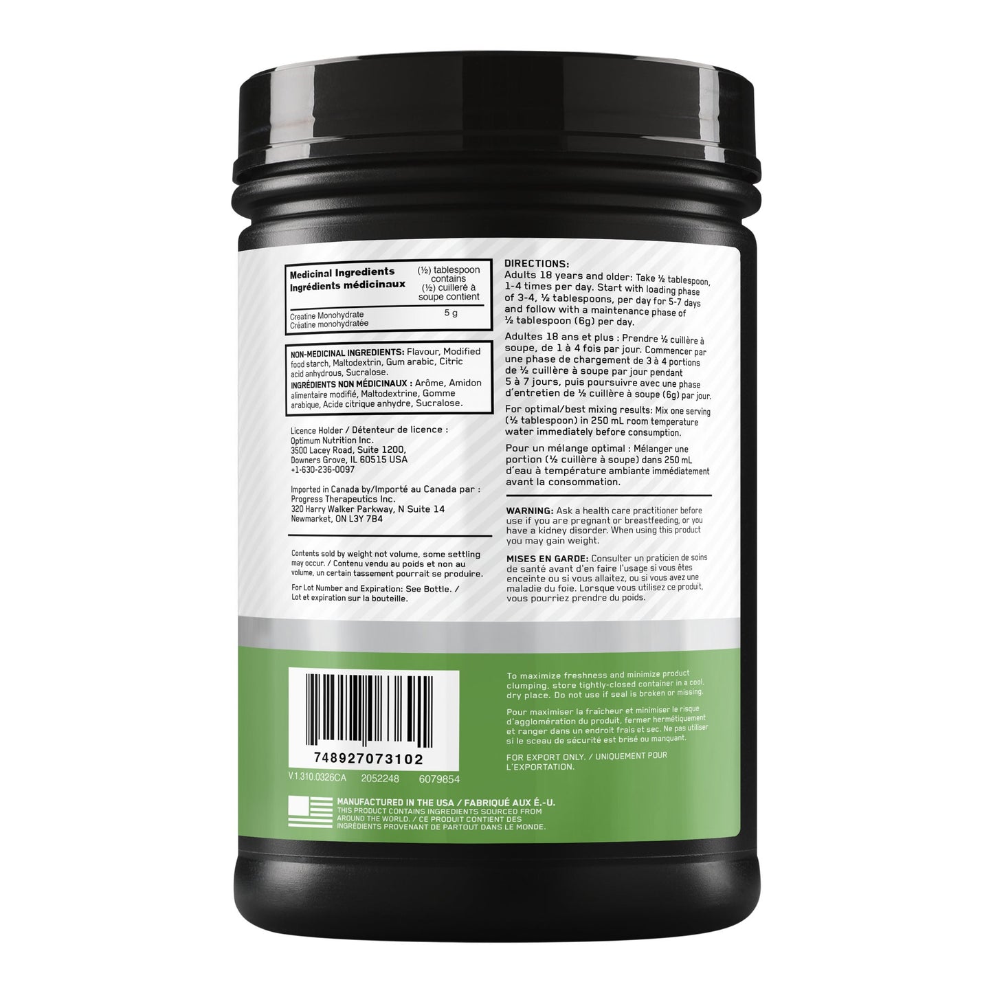 Optimum Nutrition Creatine Blueberry Lemonade, 1.2 kg - image 2