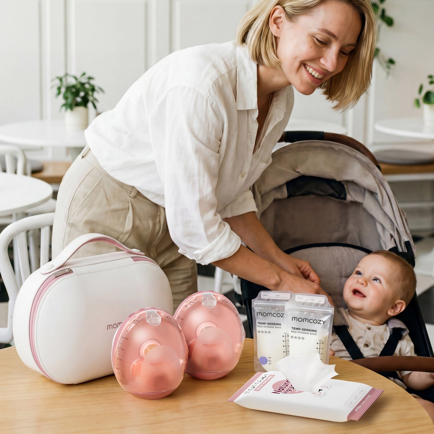Momcozy Breast Pump + Milk Storage Bags + Breast Pump Wipes - image 5