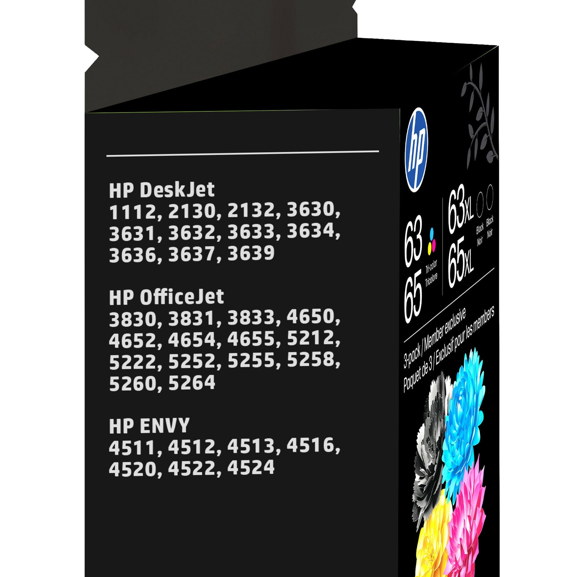 HP Genuine 63/65 Color/Black XL Ink Cartridge Set (C1SE7BN), 3-Pack Combo - image 2