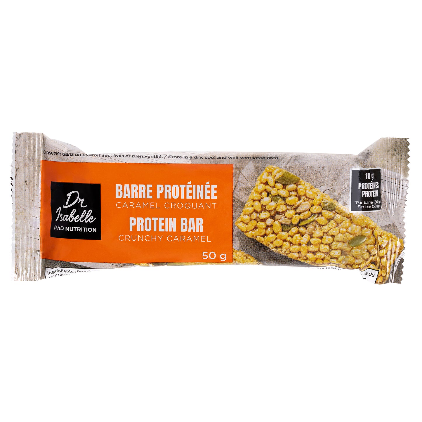Dr. Isabelle PhD Nutrition Plant-Based Protein Bars, Crunchy Caramel, 30 x 50 g - image 3