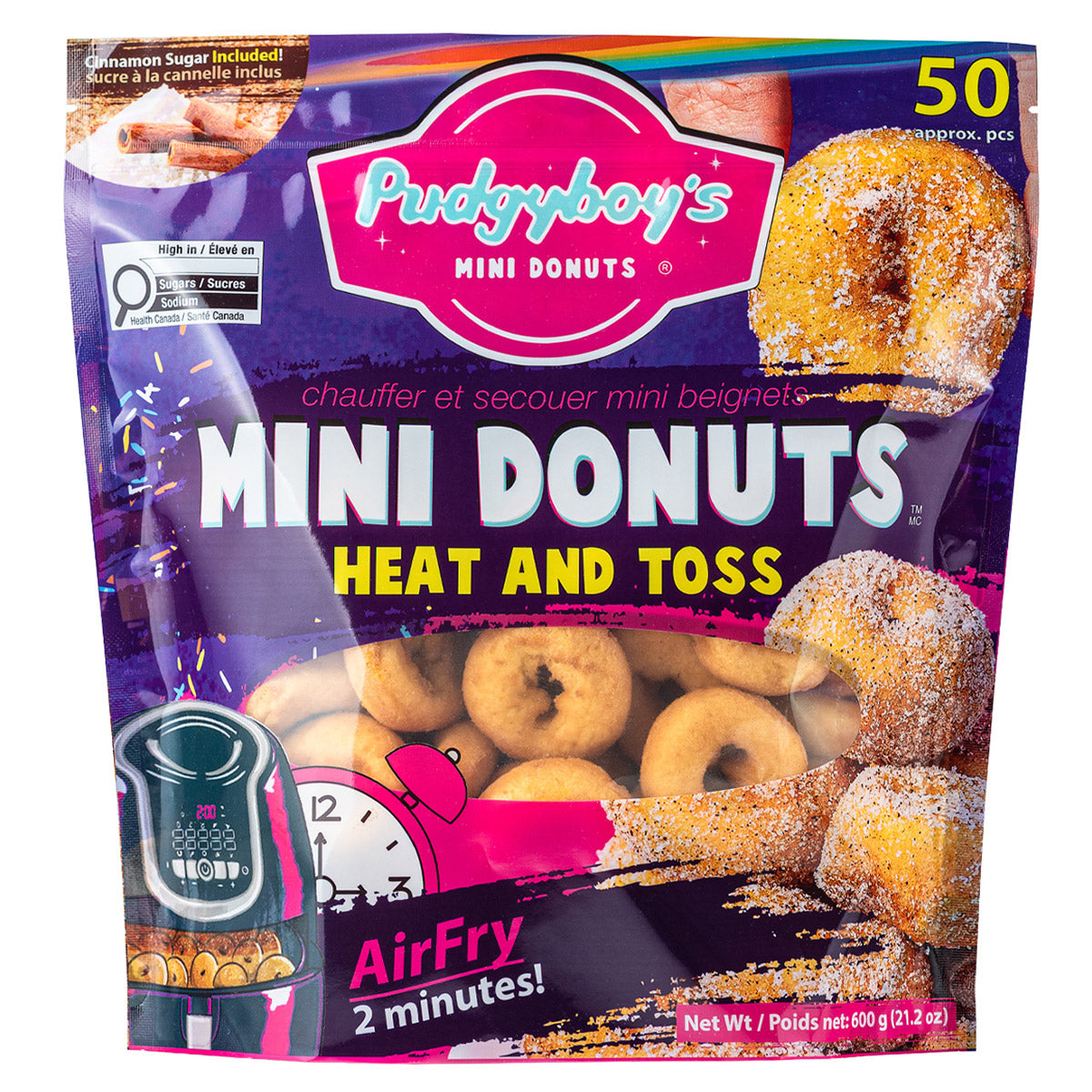 Pudgyboy's Heat & Toss Cinnamon Sugar Mini Donuts, 4-pack - image 2