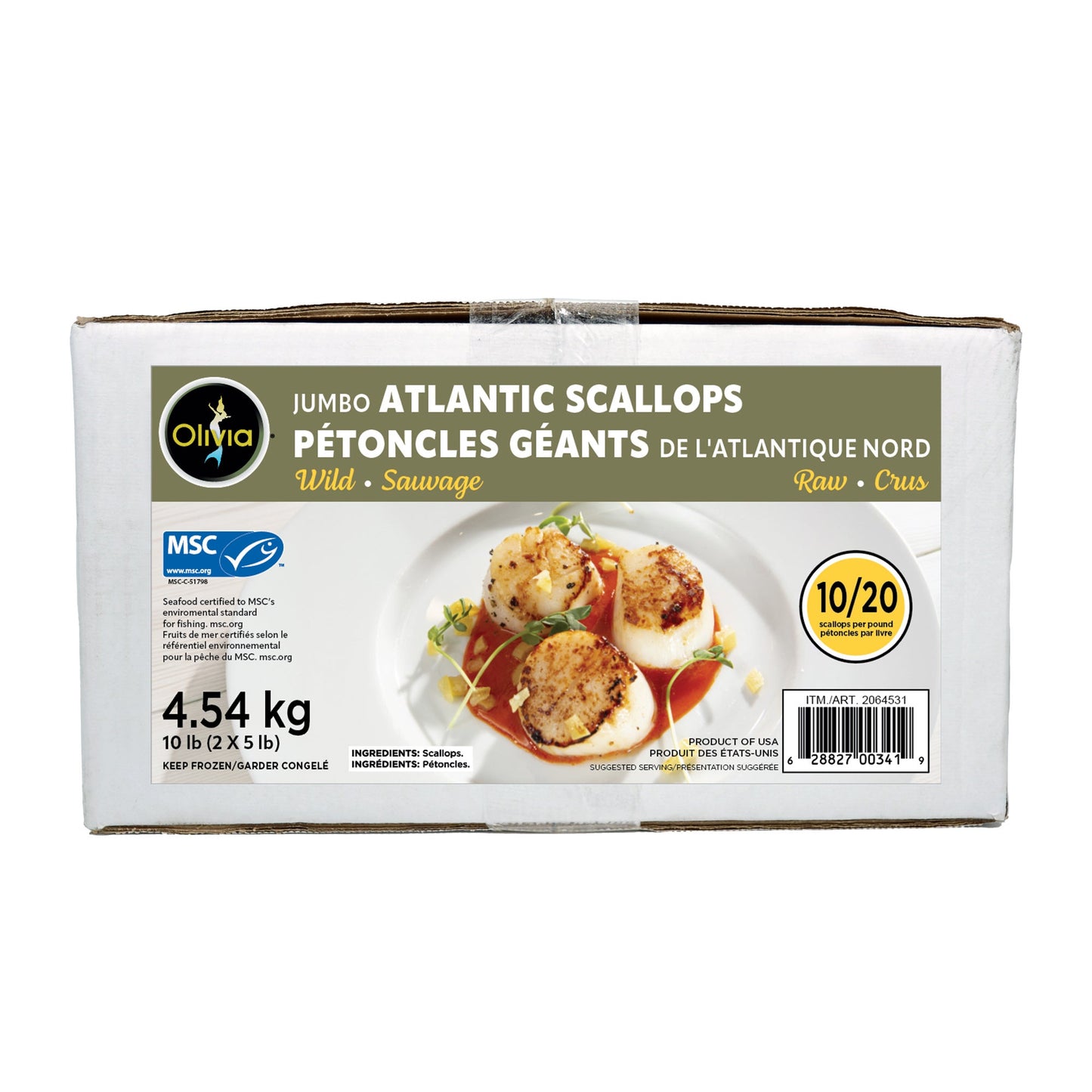 Olivia Jumbo Atlantic Scallops, 4.54 kg - image 1