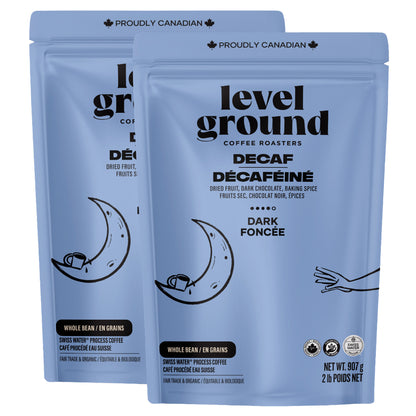 Level Ground Decaf Dark Roast Organic Whole Bean Coffee, 2 x 907 g - image 1