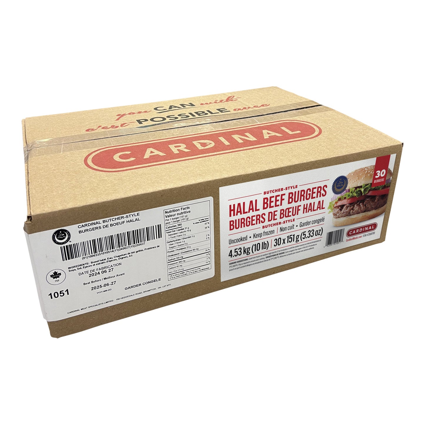 Cardinal Butcher - Style beef burger 30 x 151 g - image 1