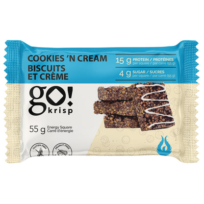 Go!Krisp Protein Squares, Triple Chocolate and Cookies N' Cream, 24 × 55 g - image 3