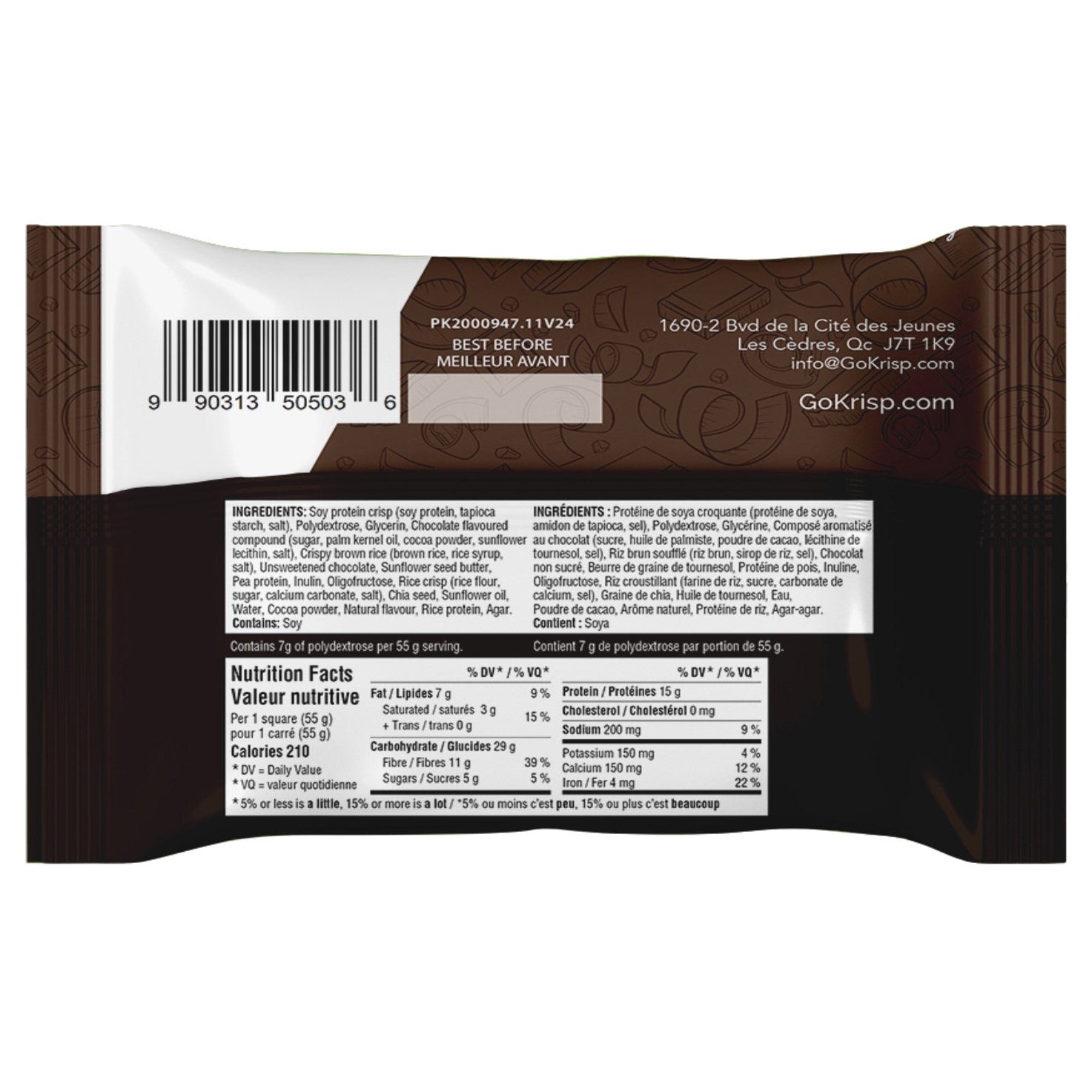Go!Krisp Protein Squares, Triple Chocolate and Cookies N' Cream, 24 × 55 g - image 4
