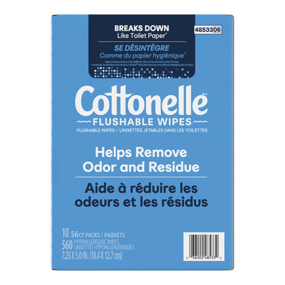 Cottonelle Flushable Wipes, 10 packs of 56 - image 2