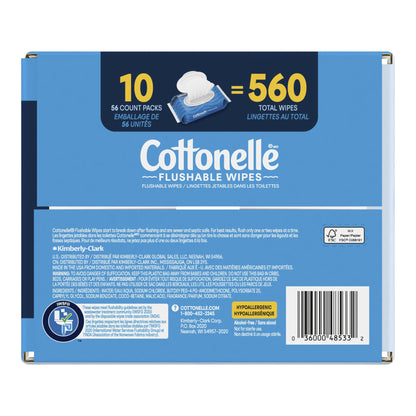 Cottonelle Flushable Wipes, 10 packs of 56 - image 4