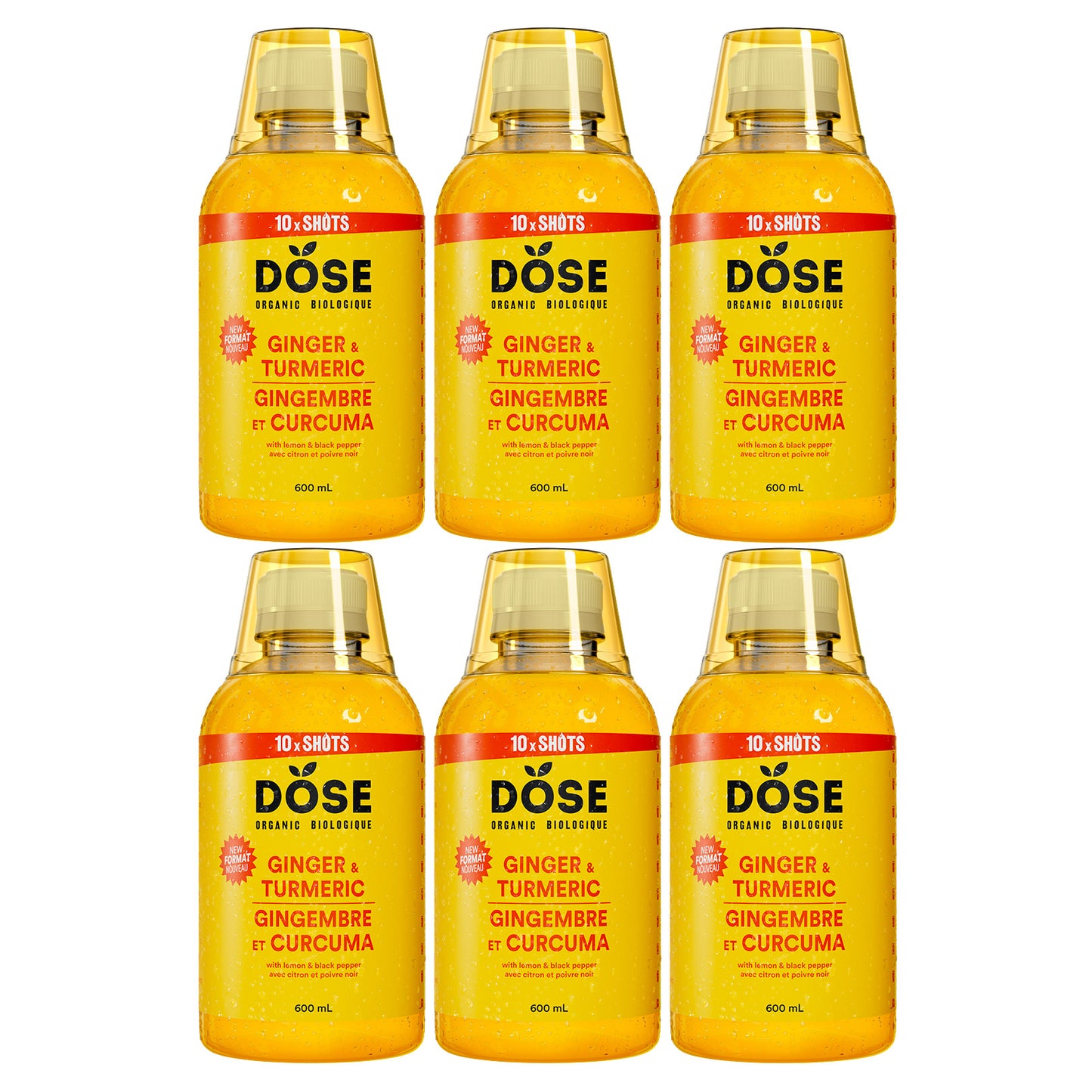 DOSE Organic Ginger and Turmeric Multi-Serve bottle, 6 x 600mL - image 1