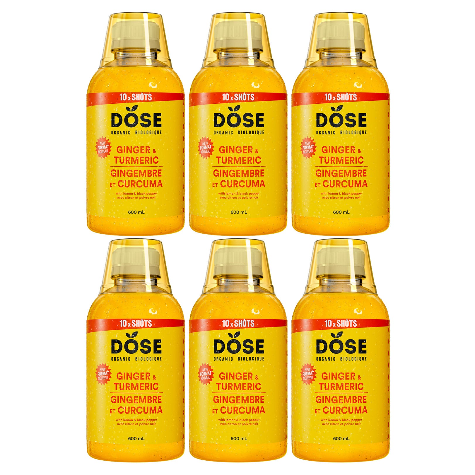 DOSE Organic Ginger and Turmeric Multi-Serve bottle, 6 x 600mL - image 1