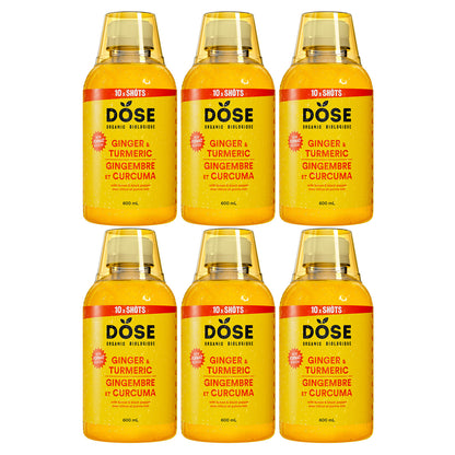 DOSE Organic Ginger and Turmeric Multi-Serve bottle, 6 x 600mL - image 1