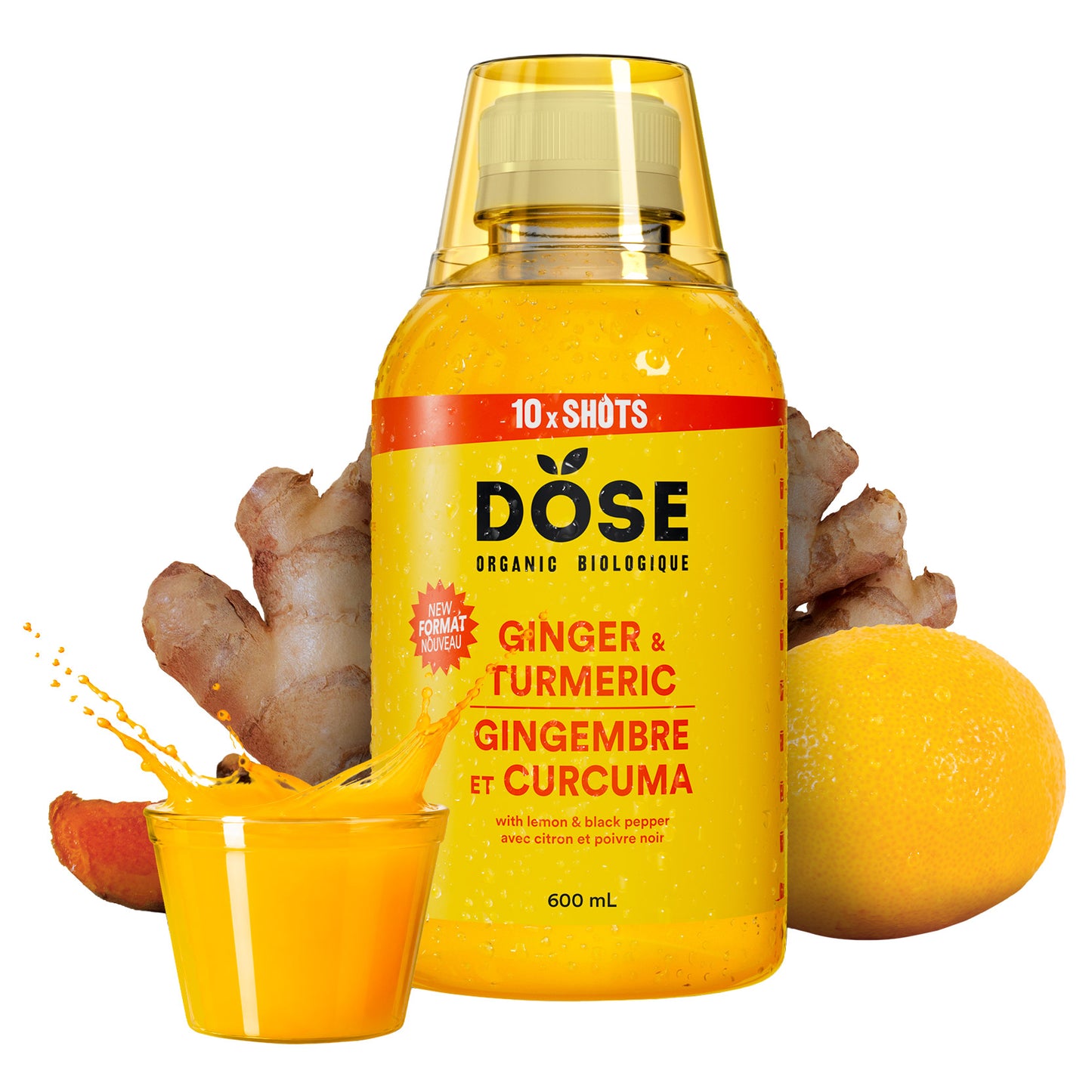 DOSE Organic Ginger and Turmeric Multi-Serve bottle, 6 x 600mL - image 2