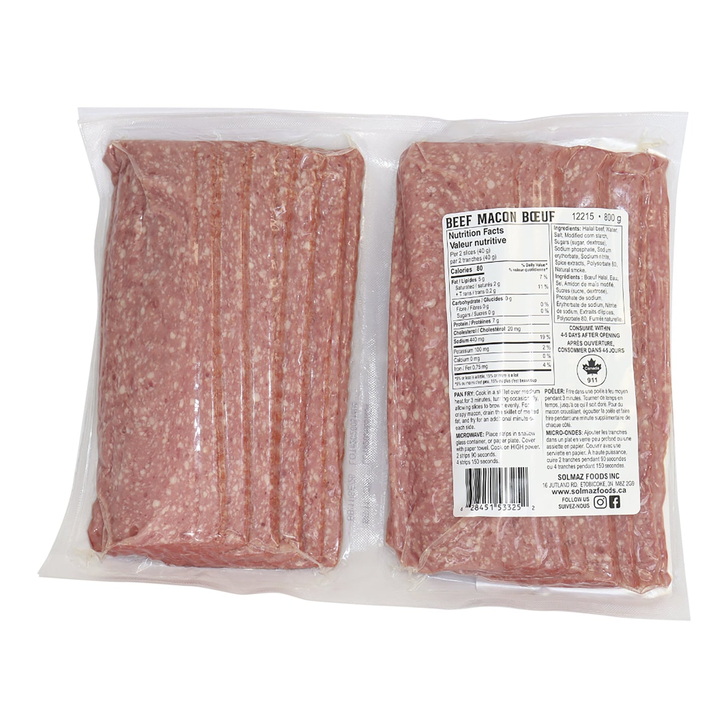 Solmaz Beef Bacon, 2 × 400 g - image 2