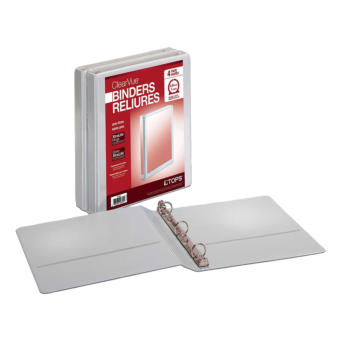 TOPS ClearVue 1 in White View Binders, Pack of 4 - image 1