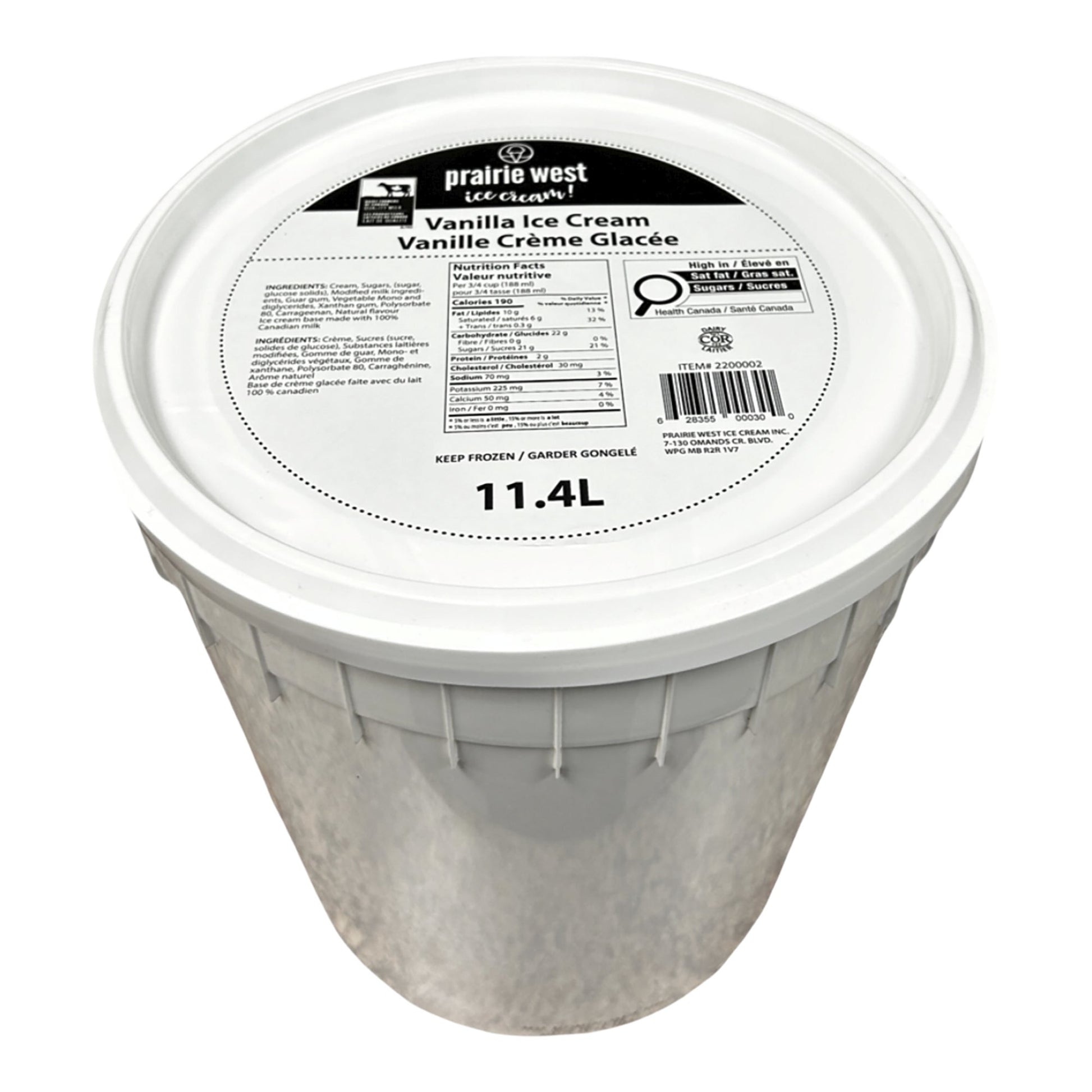 Prairie West Vanilla Ice Cream, 11.4L - image 1