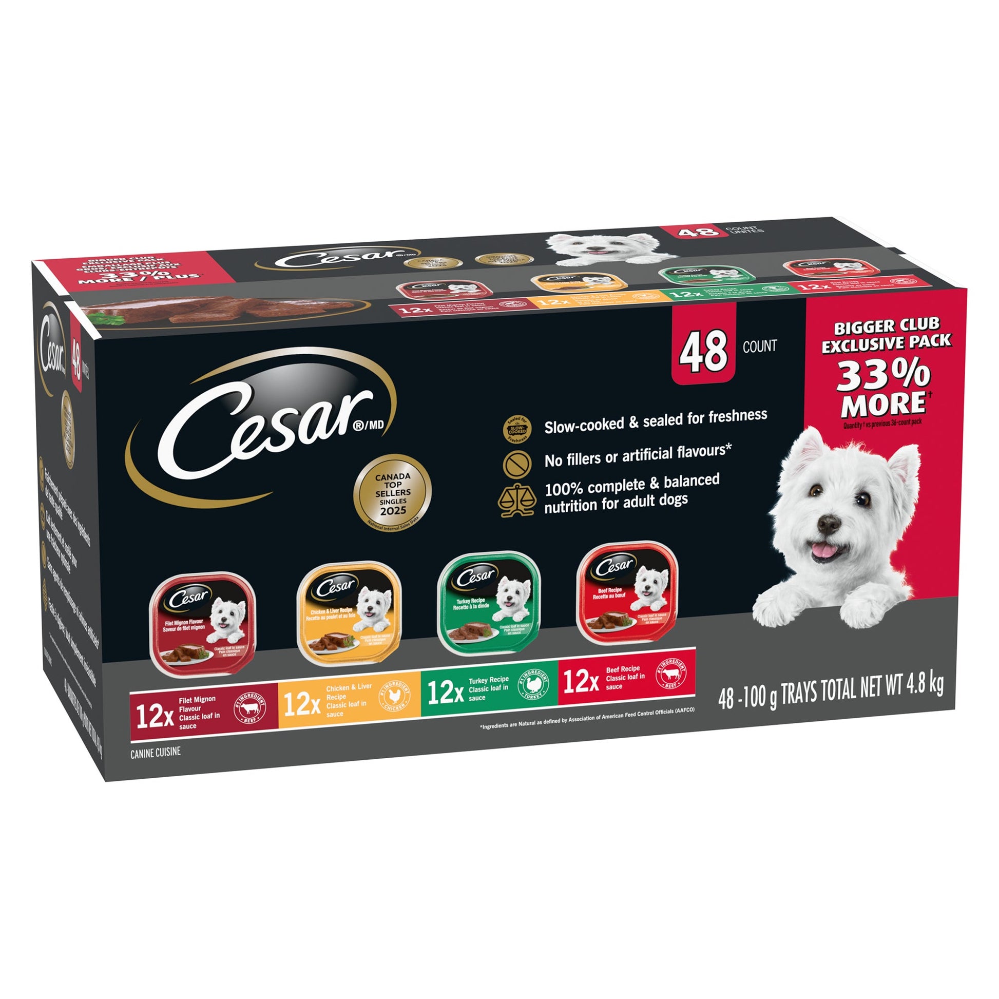 Cesar Wet Dog Pate, 48 x 100g - image 1