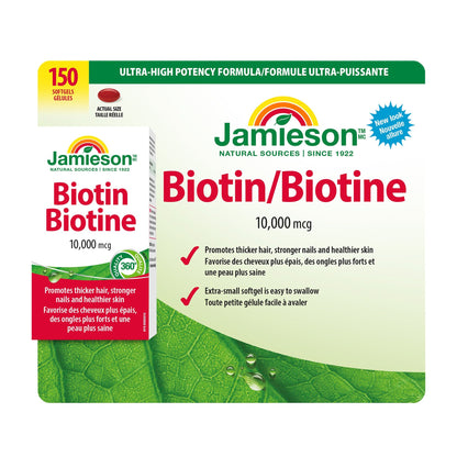 Jamieson Biotin 10,000 mcg, 150 Softgels - image 4
