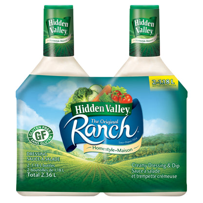 Hidden Valley The Original Ranch Homestyle Salad Dressing and Dip, 2 x 1.18 L - image 1