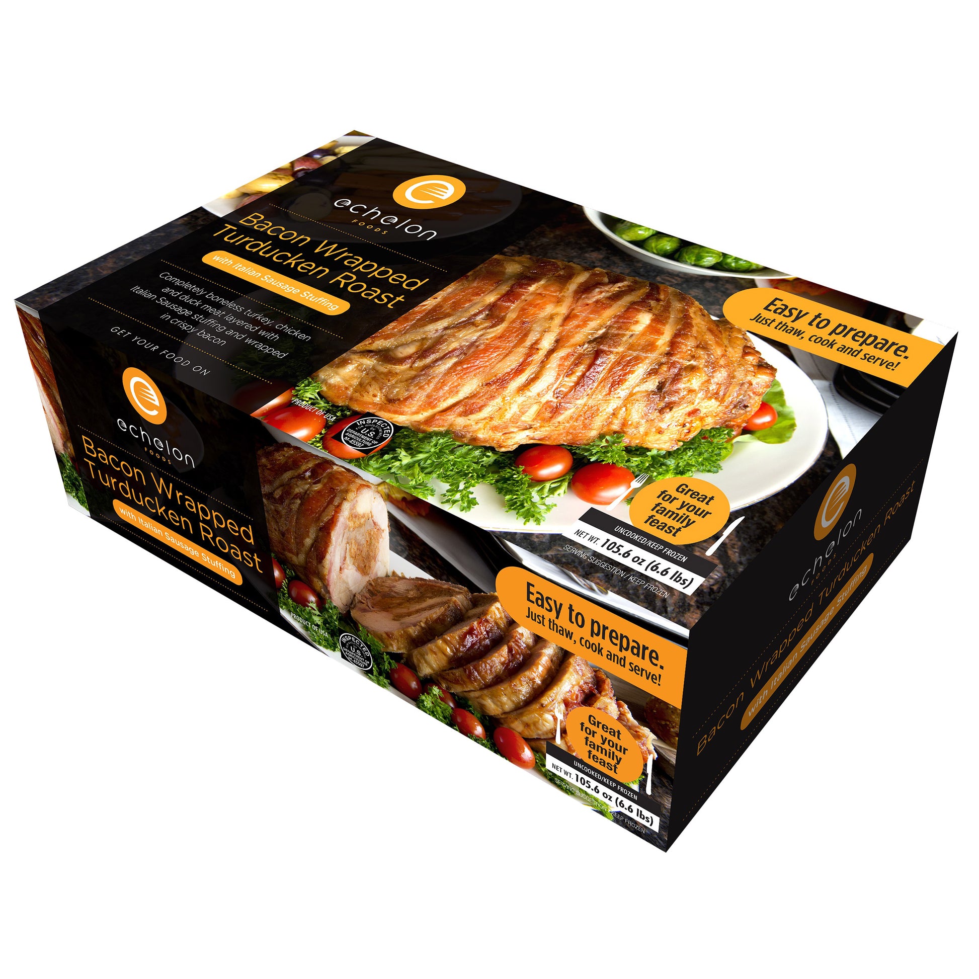 Echelon Foods Bacon-Wrapped Turducken Roast with Italian Sausage Stuffing 3 kg (6.6 lb) - image 3