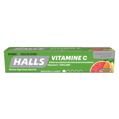 HALLS Vitamin C Assorted Citrus Supplement Drops, 20 packs of 9 - image 1