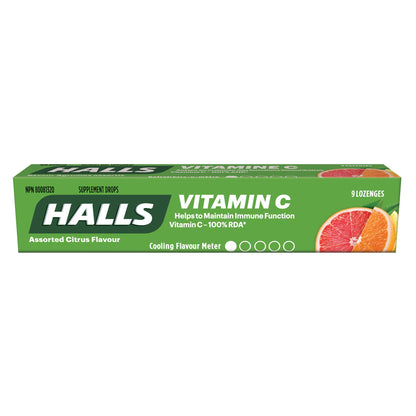HALLS Vitamin C Assorted Citrus Supplement Drops, 20 packs of 9 - image 2