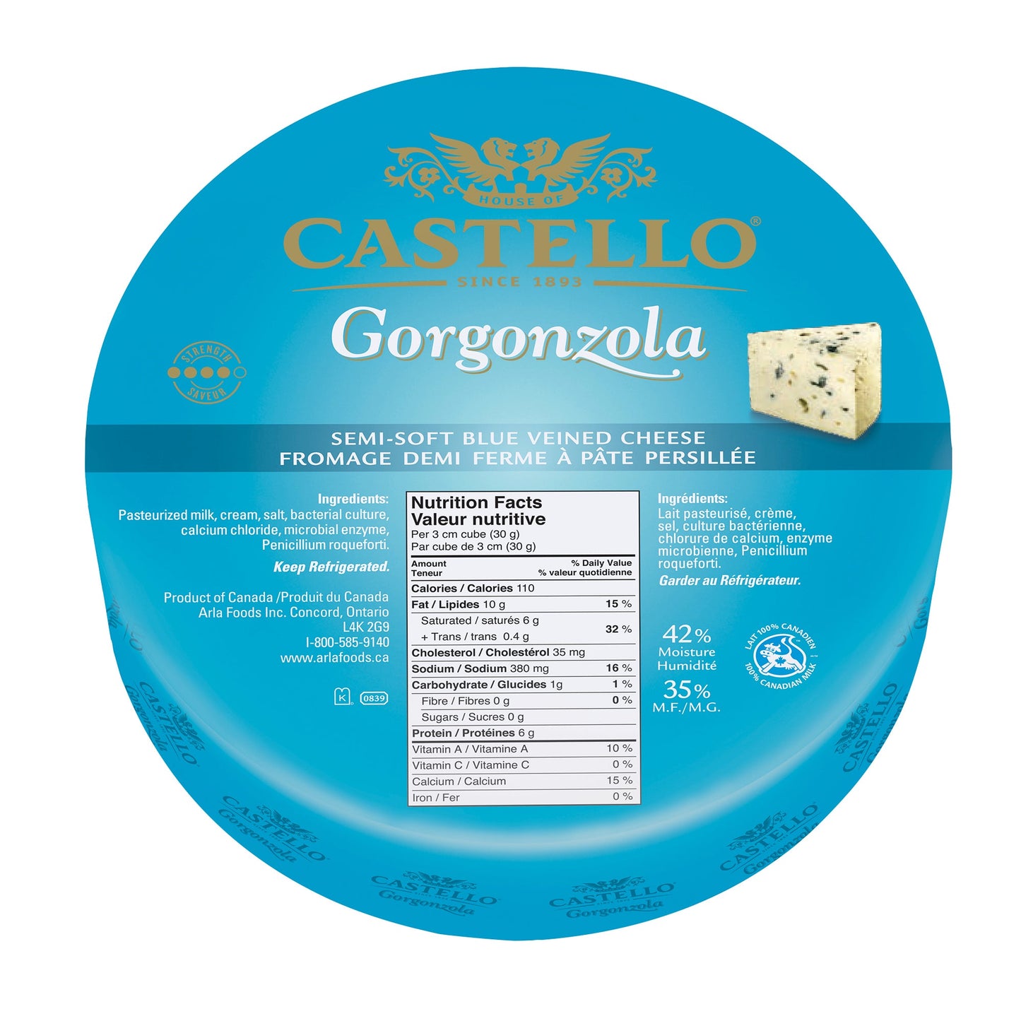 Castello Gorgonzola Cheese Wheel, 1.5 kg average weight* - image 1