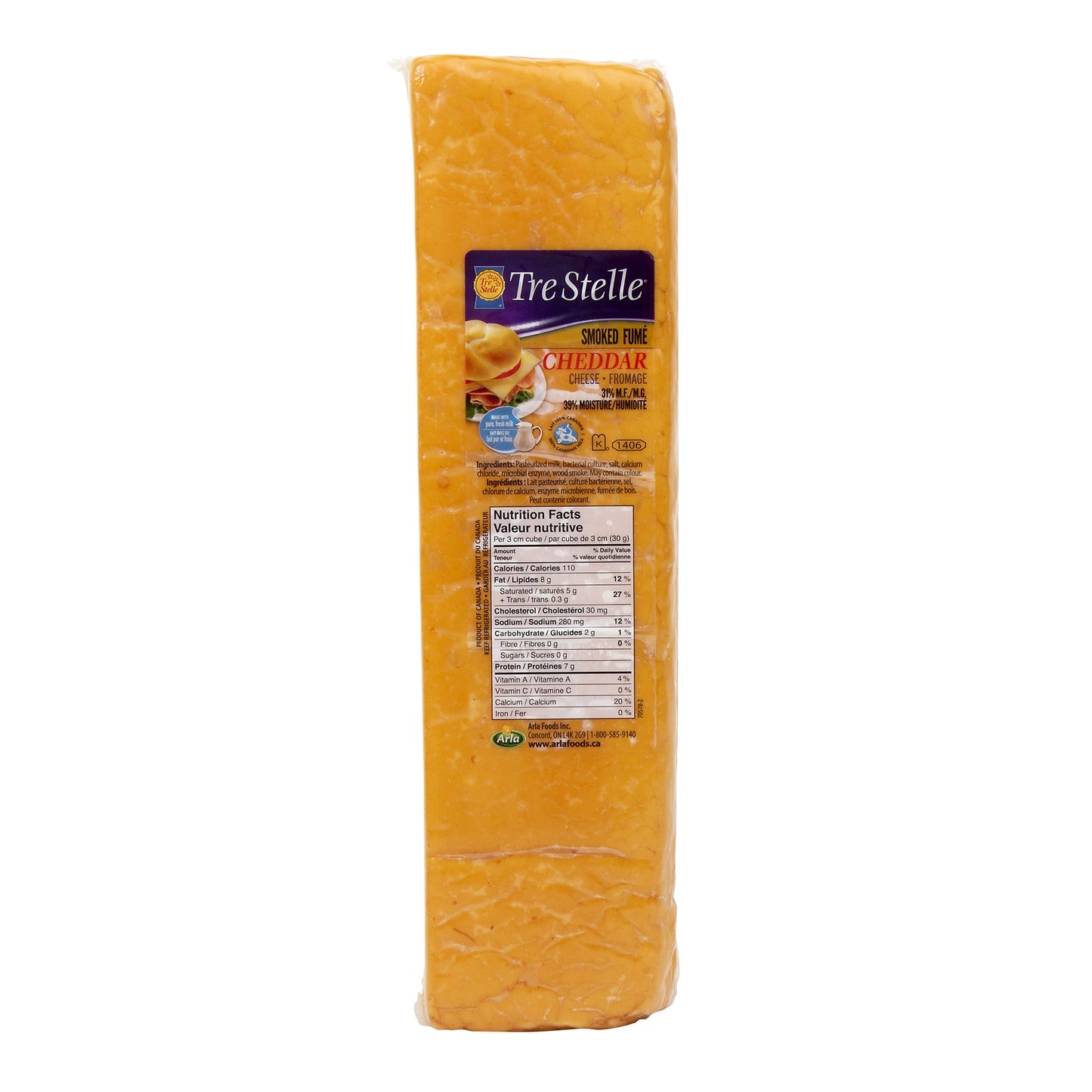 Tre Stelle Smoked Cheddar Cheese, 3.5 kg average weight* - image 1