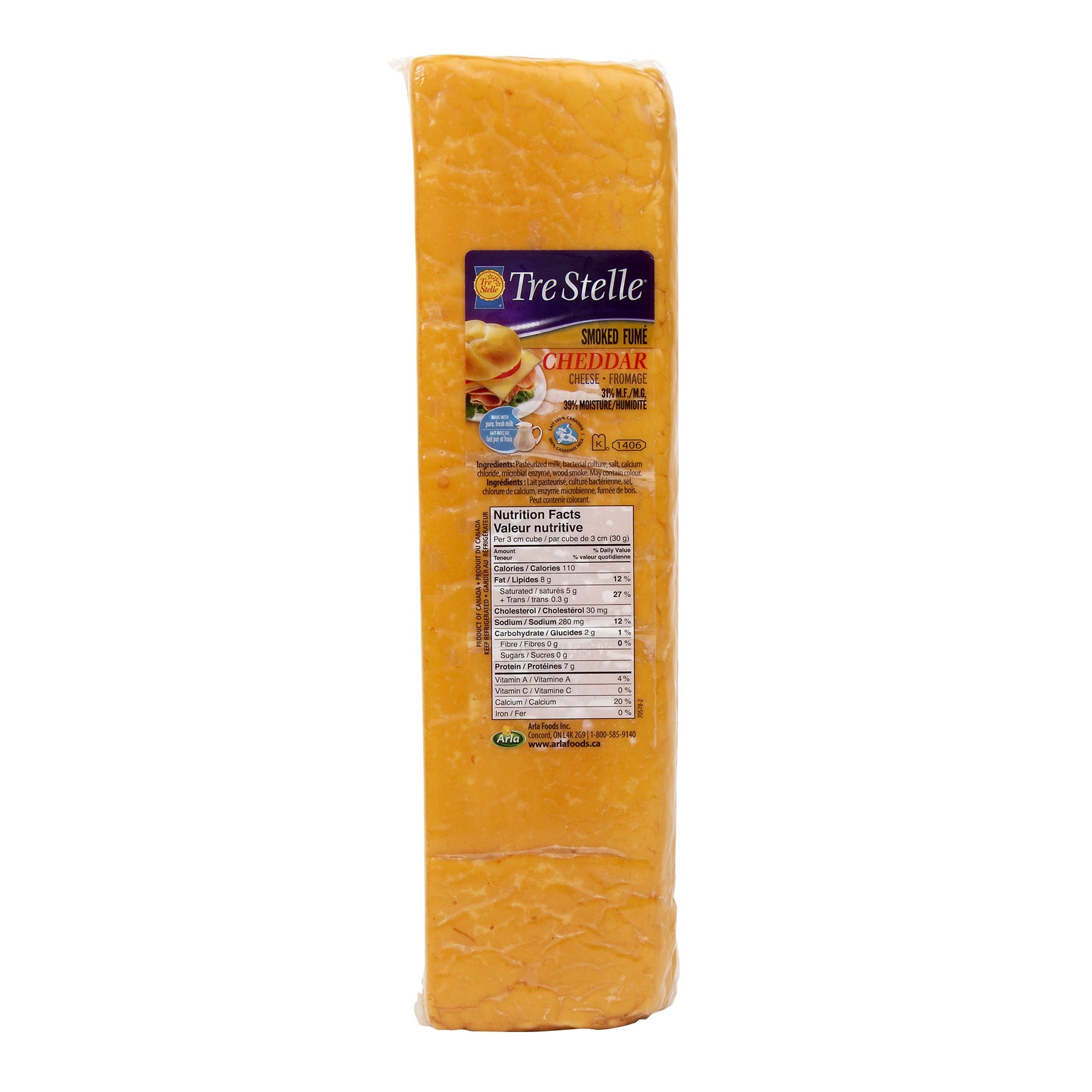 Tre Stelle Smoked Cheddar Cheese, 3.5 kg average weight* - image 1