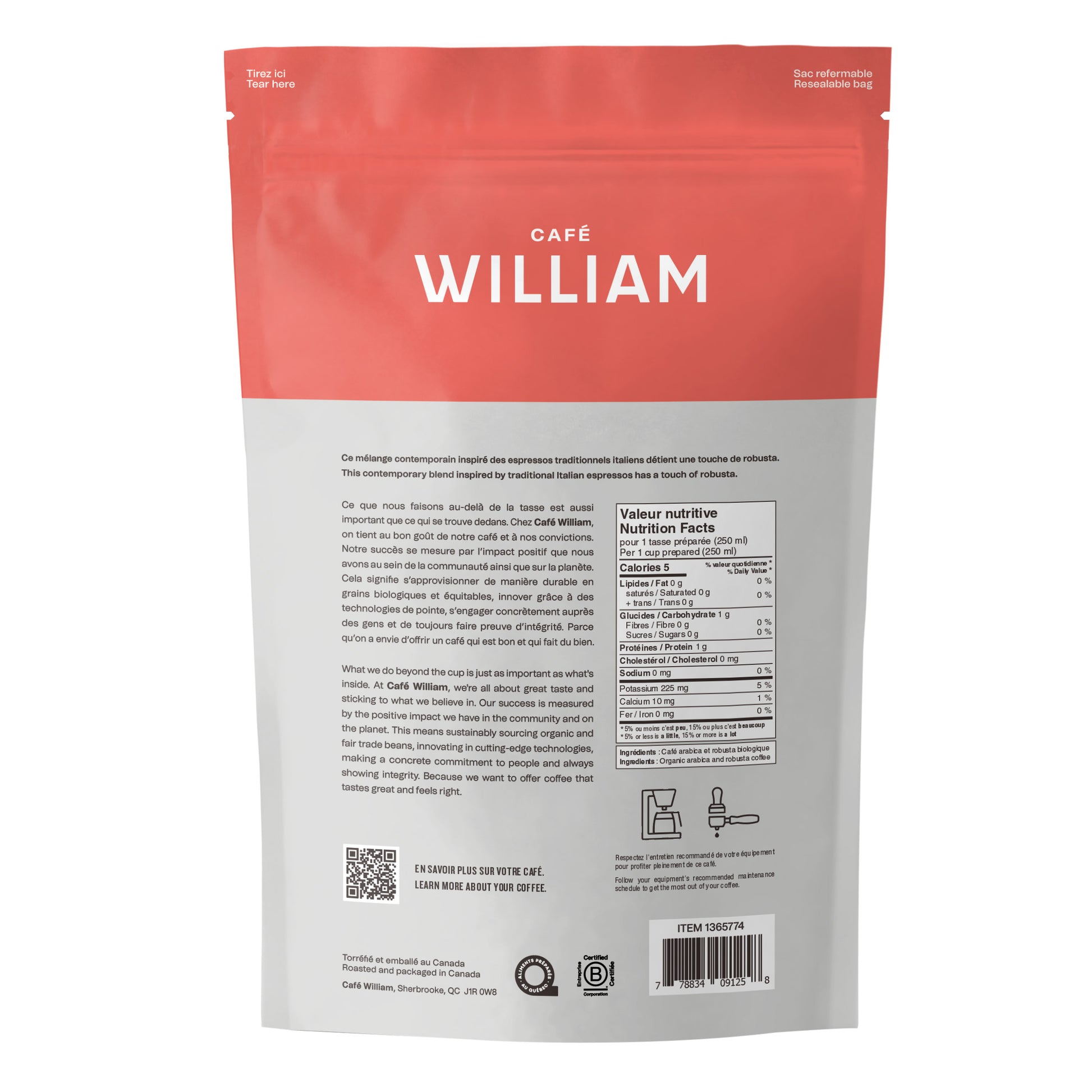 Café William Espresso Italiano Fair Trade and Organic Coffee, 2 x 908 g - image 2
