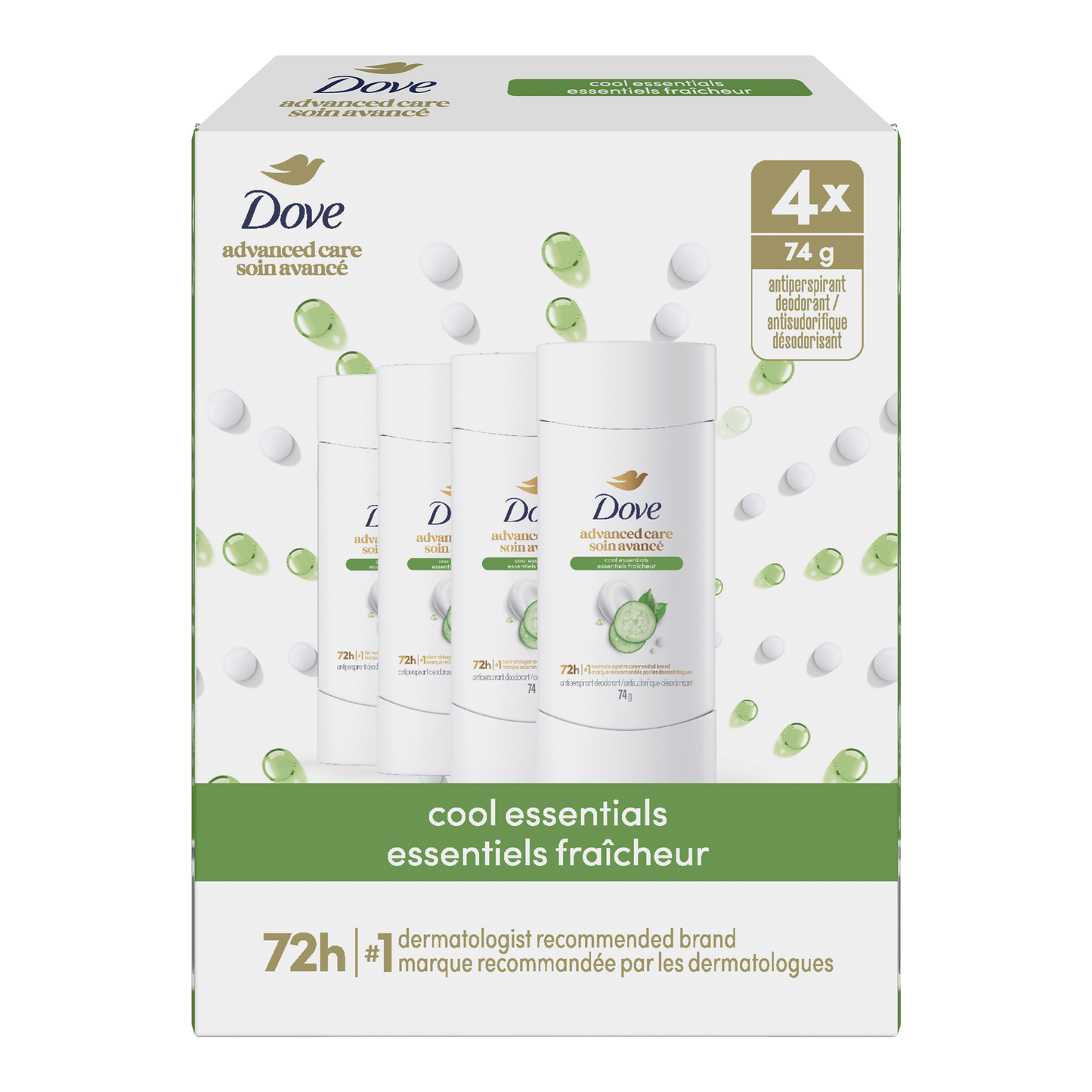 Dove Advanced Care Antiperspirant, 4-pack - image 1