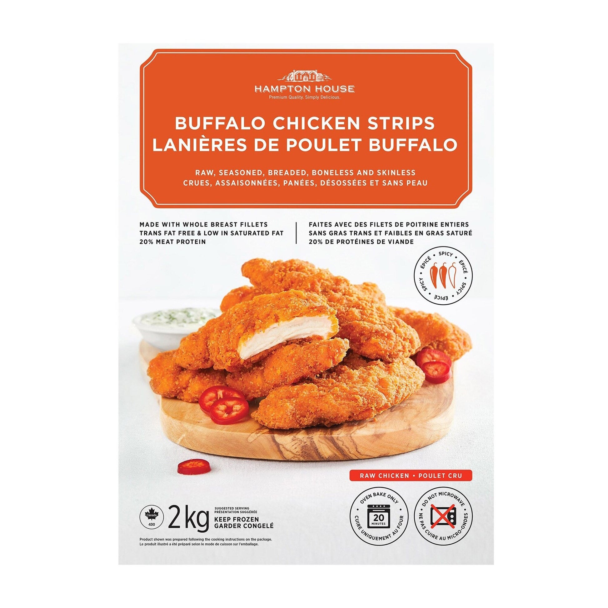 Hampton House Frozen Buffalo Chicken Strips, 2 kg - image 1