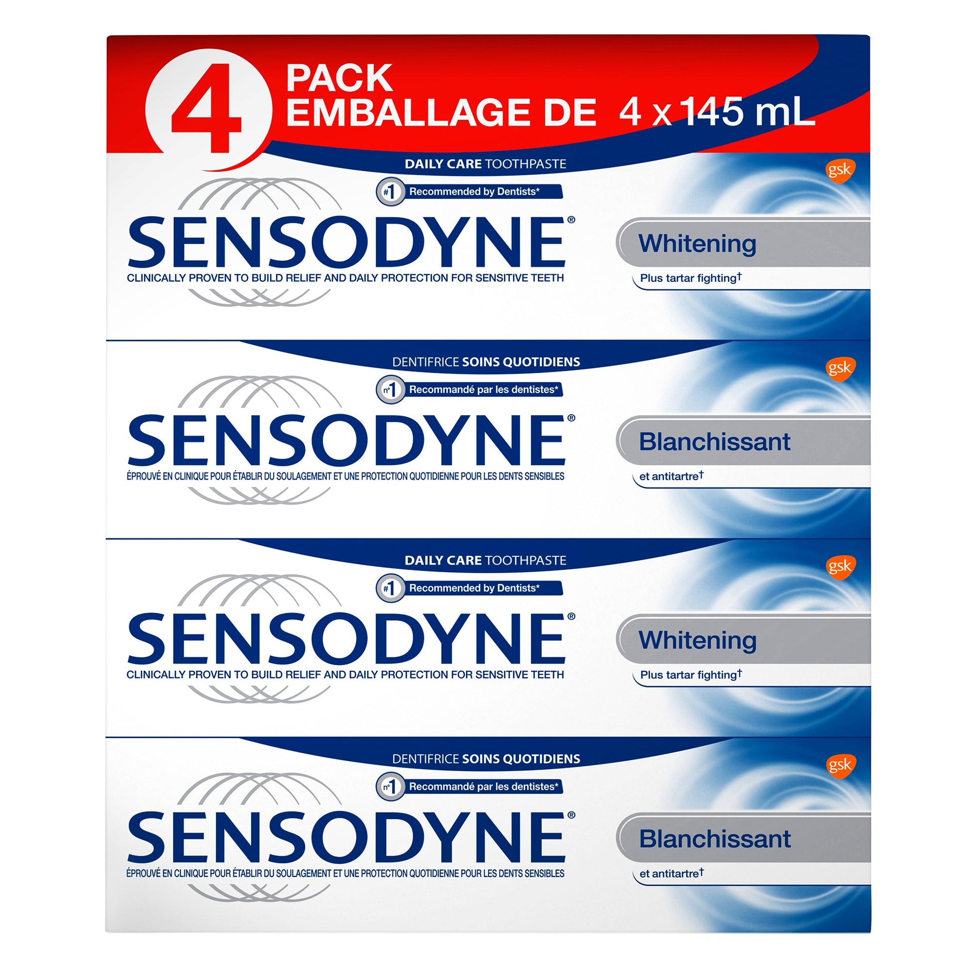 Sensodyne Whitening Toothpaste, 4 x 145 mL - image 1