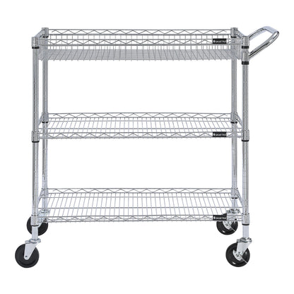 3 Tier Utility Cart,  Chrome Plated, 36" x 18" x 39" - image 2