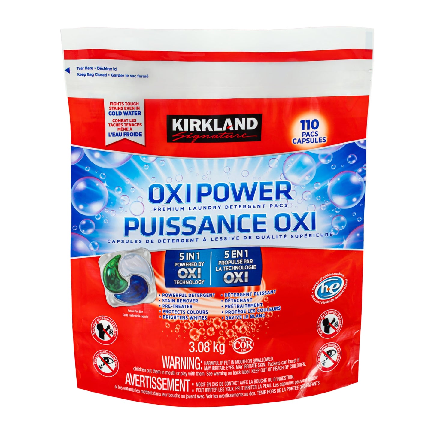 Kirkland Signature Laundry Pacs W/OXI, Pack Of 110 - image 1