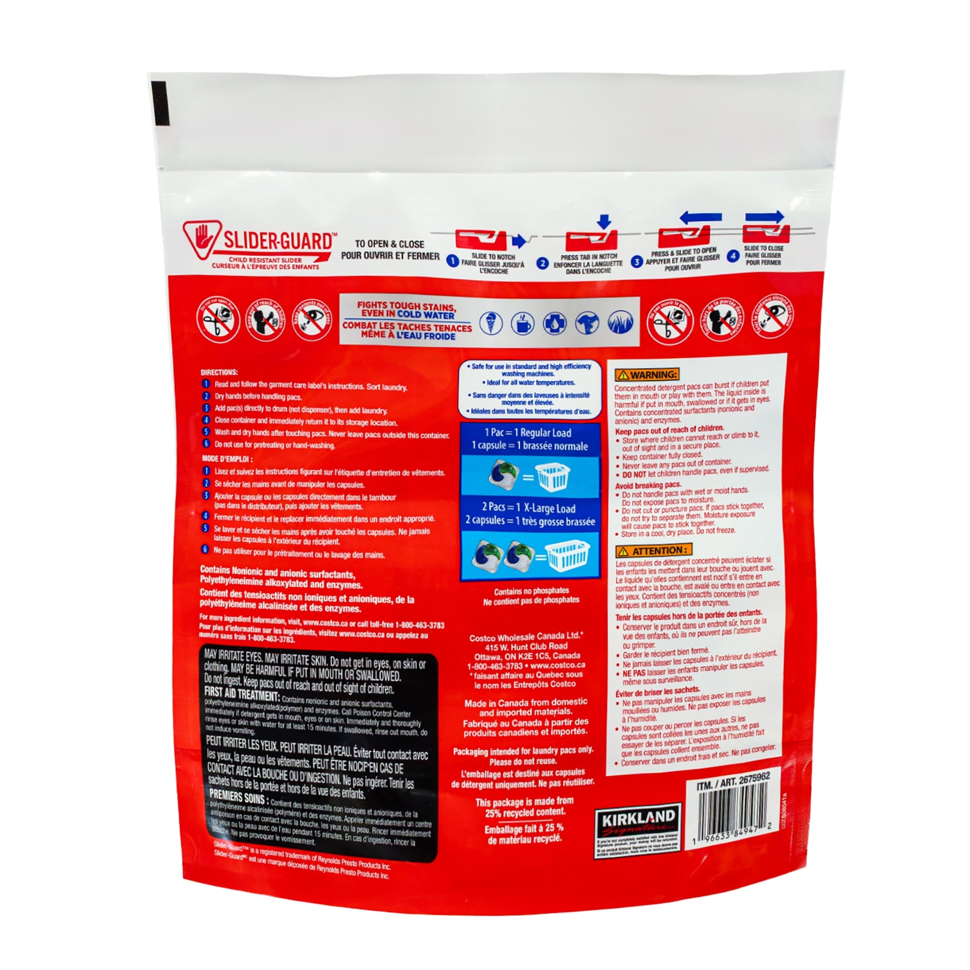 Kirkland Signature Laundry Pacs W/OXI, Pack Of 110 - image 2