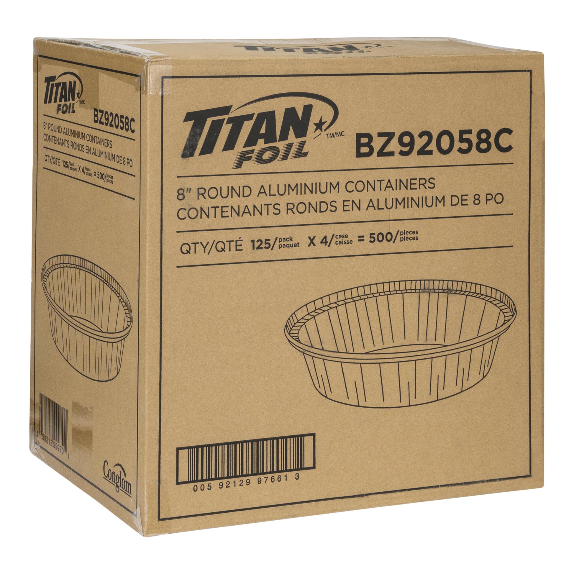 Titan 8" Round Aluminum Container, Pack of 500 - image 2