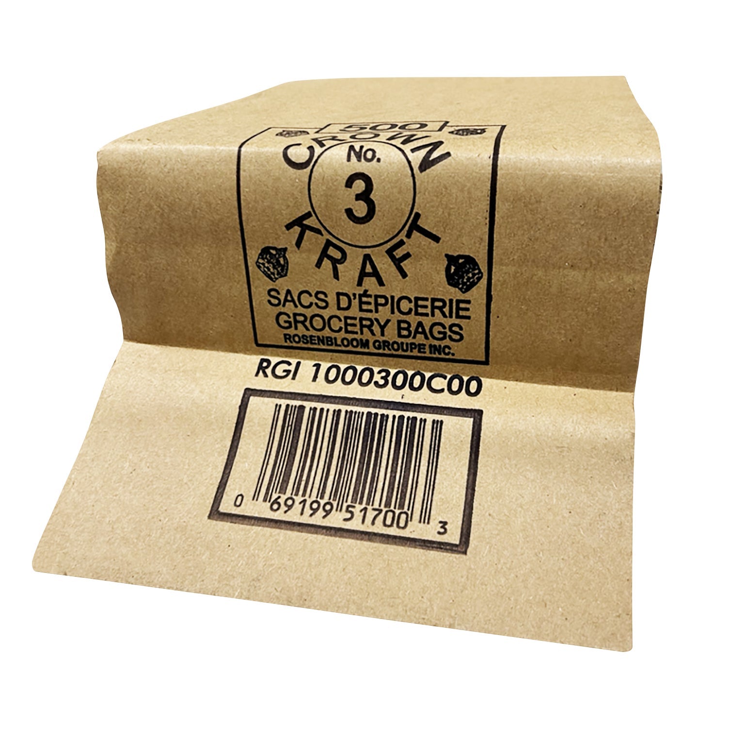 Brown Grocery Bag 3lb, Pack Of 500 - image 3