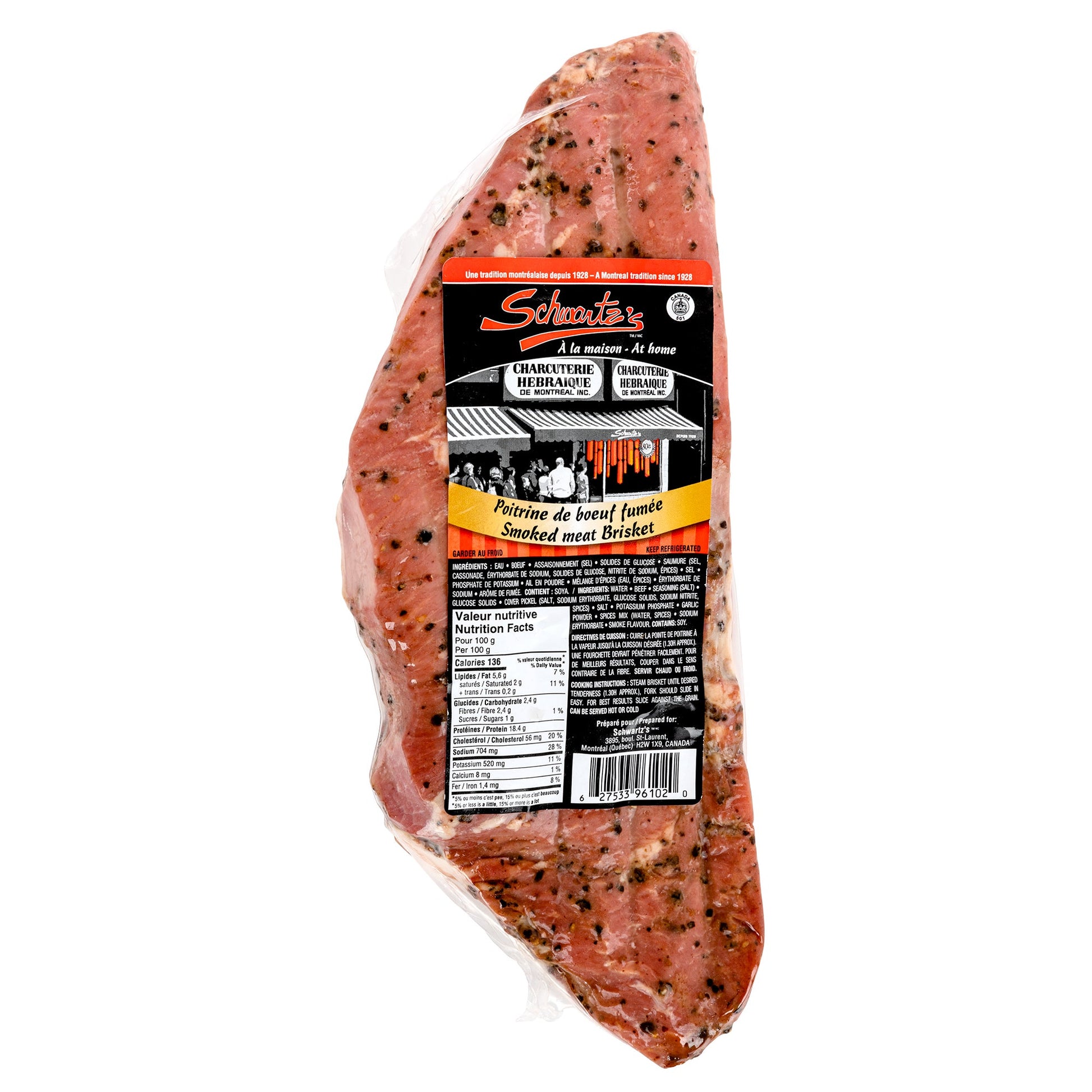 Schwartz’s Smoked Meat Brisket, 1.5 average weight* - image 1
